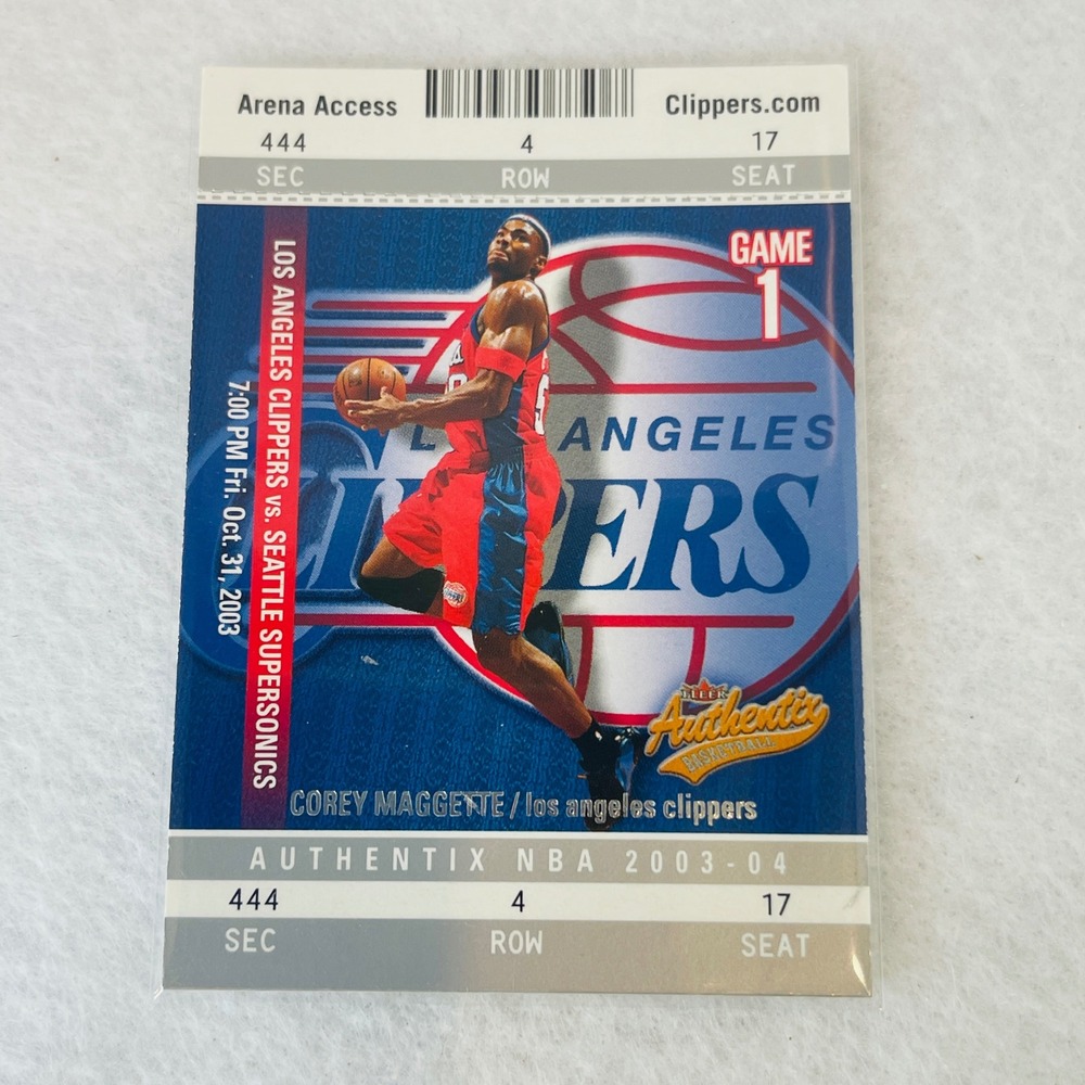 2003-04 Fleer Authentix Corey Maggette #84 LA Clippers Arena Access Ticket Card